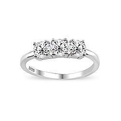 Wholesale Silver Prong Setting Clear CZ Ring 143