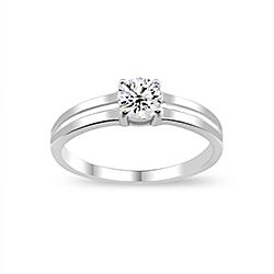 Wholesale Silver Prong Setting Clear CZ Ring 102