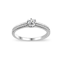 Wholesale Silver Prong Setting Clear CZ Ring 110