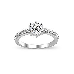 Wholesale Silver Prong Setting Clear CZ Ring 134