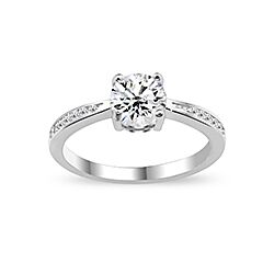 Wholesale Silver Prong Setting Clear CZ Ring 122