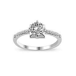 Wholesale Silver Prong Setting Clear CZ Ring 140