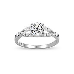 Wholesale Silver Prong Setting Clear CZ Ring 141