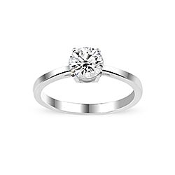 Wholesale Silver Prong Setting Clear CZ Ring 112