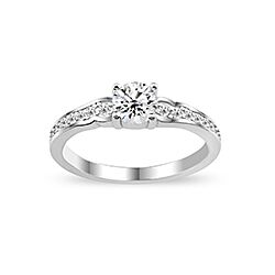 Wholesale Silver Prong Setting Clear CZ Ring 137