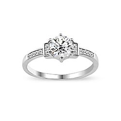 Wholesale Silver Big Prong Setting Clear CZ Ring