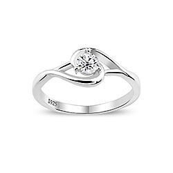 Wholesale Silver Two Tone Prong Clear CZ Ring 101