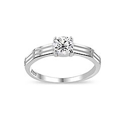 Wholesale Silver Prong Setting Clear CZ Ring 108