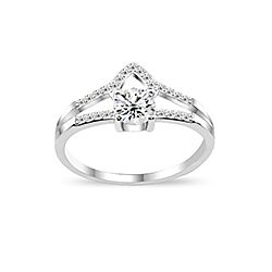 Wholesale Silver Prong Setting Clear CZ Ring 123