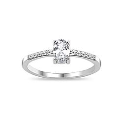 Wholesale Silver Prong Setting Clear CZ Ring 118