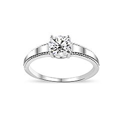 Wholesale Silver Prong Setting Clear CZ Ring 149