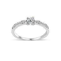 Wholesale Silver Prong Setting Clear CZ Ring 127