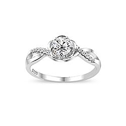 Wholesale Silver Swirl Prong Setting CZ Ring