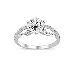 Wholesale Silver Prong Setting Clear CZ Ring 117