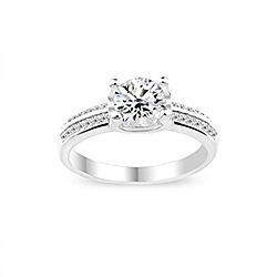Wholesale Silver Prong Setting Clear CZ Ring 119