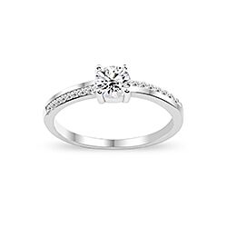 Wholesale Silver Prong Setting Clear CZ Ring 150