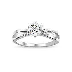 Wholesale Silver Prong Setting Clear CZ Ring 154