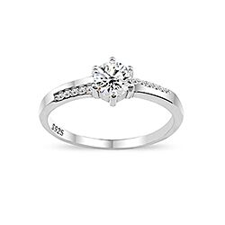 Wholesale Silver Prong Setting Clear CZ Ring 151