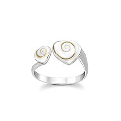 Wholesale 925 Sterling Silver Double Heart Shaped Shiva Eye Ring