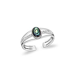 Wholesale 925 Sterling Silver Green Mother of Pearls Semi Precious Ring