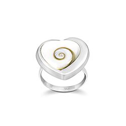 Wholesale 925 Sterling Silver Large Heart Shiva Eye Ring