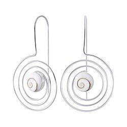 Wholesale 925 Sterling Silver Round Spiral Swirl Maze Shiva Eye Earrings
