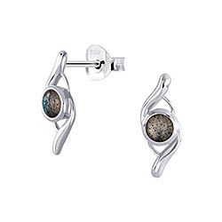 Wholesale 925 Silver S Shape Labradorite Crystal Stud Earrings