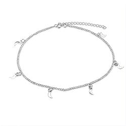 Wholesale 925 Sterling Silver Moon Anklet 