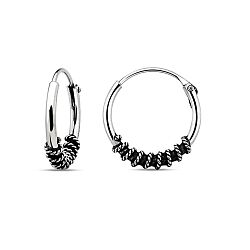 Wholesale 925 Sterling Silver Twisted Bali Hoop Earrings