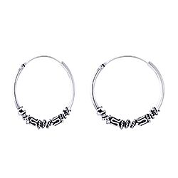 Wholesale Silver 14mm Plain Bali Hoop Earrings | Safasilver