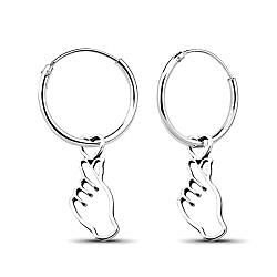 Wholesale 925 Sterling Silver Snap Hoop Earrings with Charms