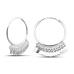Hoops with Triangle Charm Earring 925 silver