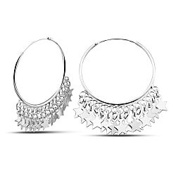 Hoops With Stylish Star Charms Earring 925