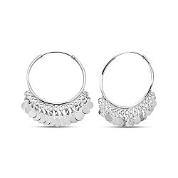  Silver Hoops With Disc Charms Earring 925
