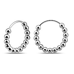 Wholesale 925 Sterling Silver Ball Beaded Charm Hoop Earrings