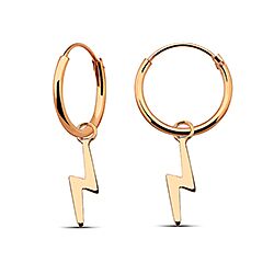 Wholesale 925 Sterling Silver Rose Lightening Bold Charm Hoop Earrings