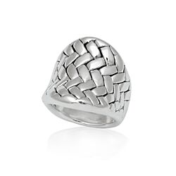  Wholesale 925 Sterling Silver Big Braided Electroform Ring