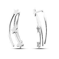 Wholesale 925 Sterling Silver Triple Star Wire Ear Climber Earrings

