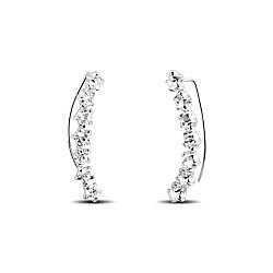 Wholesale 925 Sterling Silver Star Crystal Lined Ear Climber Earrings