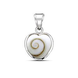 Wholesale 925 Sterling Silver 8mm Heart Shiva Eye Pendant