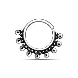 Ethic tribal Oxidized Silver Nose Piercing Septum Indian Style