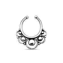 Wholesale Silver Filigree Ball Beaded Nose Septum