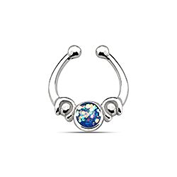 Wholesale Silver Enamel Piercing Dainty Nose Septum