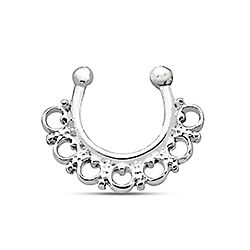 Wholesale Silver Tribal Circular Bead Fan Burst Nose Septum