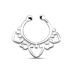 Wholesale Silver Filigree Endless Heart Nose Piercing Septum