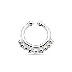 Wholesale Silver Ball Beaded Clip-on Septum