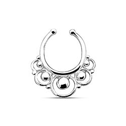 Wholesale 925 Silver Filigree Ball Beaded Nose Septum