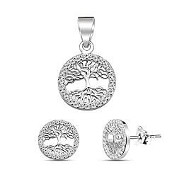 Wholesale 925 Sterling Silver Tree Of Life Cubic Zirconia Jewelry Set