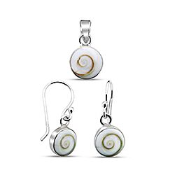 Wholesale Silver Half Ball Shiva Eye Hanging Earring Pendant Set