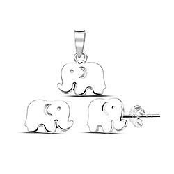 Wholesale Sterling Silver Elephant Plain Jewel Set